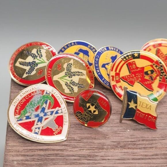 VINTAGE Texas Motorcycle Team Hat Pins - Picture 2 of 6